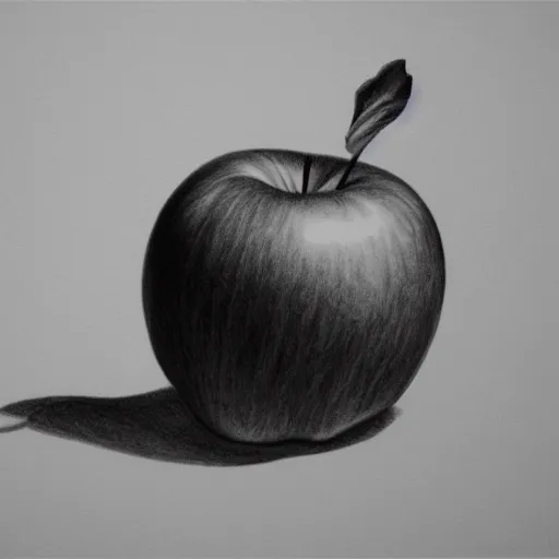 Ripe picturesque green apple  drawing Royalty Free Vector