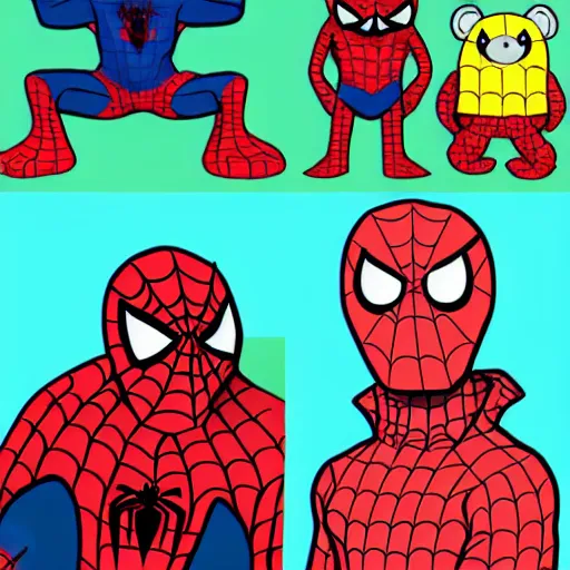 Prompt: spiderman as adventure time characters