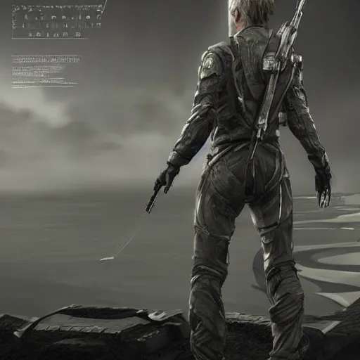 Prompt: Volodymyr Zelensky as death stranding main character, poster, 3d, hyperdetailed, symmetrical