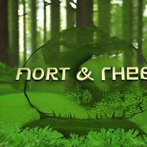 Image similar to forest, game logo, 3d render