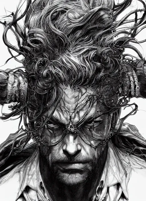 Prompt: close up portrait of dread, powerful, domineering, stoic, masterful, intense, ultrafine hyperdetailed illustration by kim jung gi, irakli nadar, intricate linework, sharp focus, octopath traveler, yoji shinkawa, highly rendered, detailed, concept art