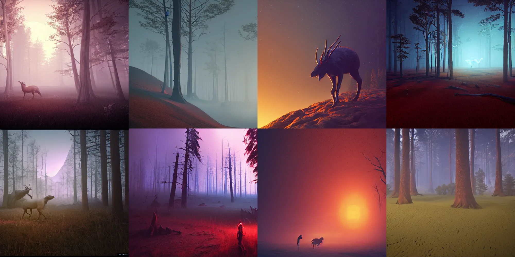 Prompt: beautiful dark landscape, the jersey devil, in the style of beeple and Mike Winkelmann, photo real, ultra realistic, intricate, epic lighting, 8k resolution, unreal engine 5,