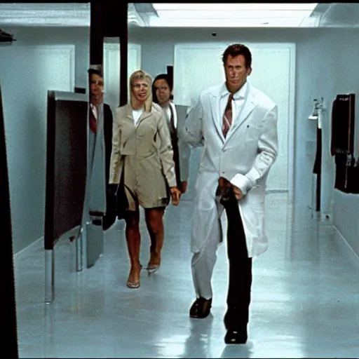 Image similar to still of paris street, in american psycho ( 1 9 9 9 )