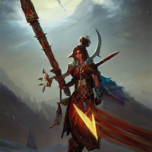 Image similar to magical longbow, magical longbow, magical longbow, magical longbow, arrowed longbow, magical longbow, warcraft blizzard weapon art, weapon art masterpiece artstation. fantasy digital art, fantasy style art, fantasy hearthstone art style, fantasy game art by greg rutkowski, fantasy rpg weapon art