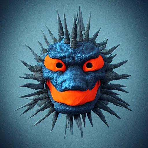 Prompt: “smoke monster with dark blue and orange accents agains a dark background, reaistic, 3d render, 4k”