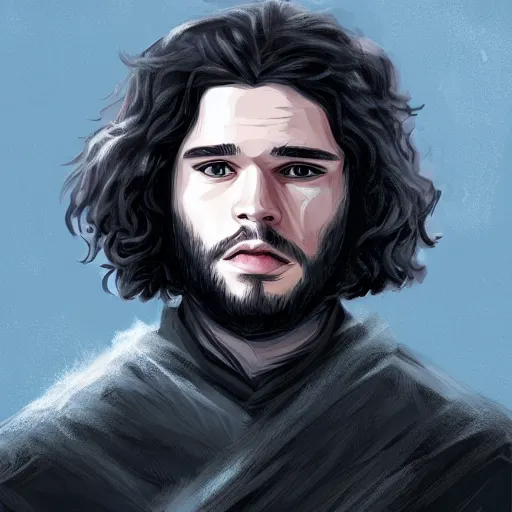 Image similar to a portrait of jon snow by anato finnstark