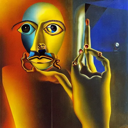 Image similar to Artificial intelligence portrayed in an artwork by Salvador Dali