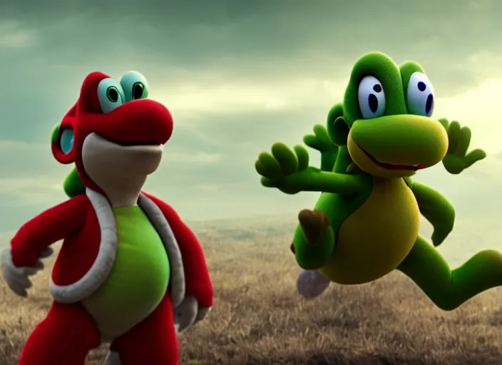 Image similar to film still of yoshi in the new sci - fi movie, 8 k