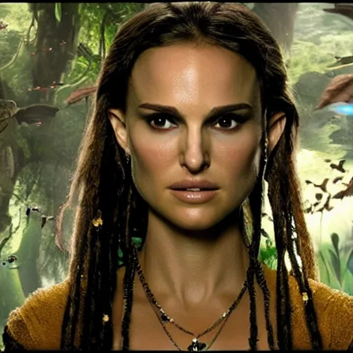 Image similar to natalie portman in avatar ( 2 0 0 9 ), 8 k wide shot