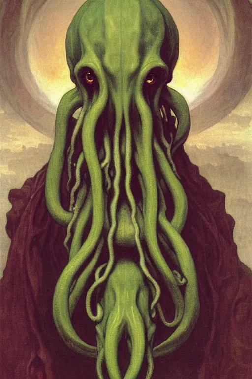 Prompt: portrait of a cthulhu, single person, by bouguereau