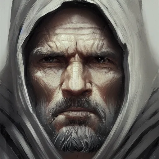 Image similar to portrait of a man by greg rutkowski, old jedi master, he looks like sam witwer, wearing gray jedi robes, star wars expanded universe, he is about 6 0 years old, highly detailed portrait, digital painting, artstation, concept art, smooth, sharp foccus ilustration, artstation hq