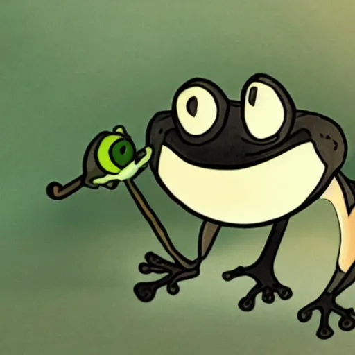 Image similar to a frog from the game Hollow Knight