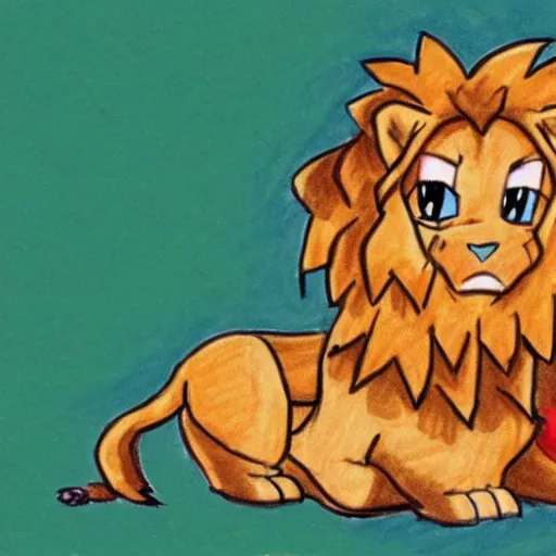 Image similar to cute drawing of a lion in the pokemon series