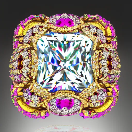 Prompt: multi color diamonds realistic 4 k