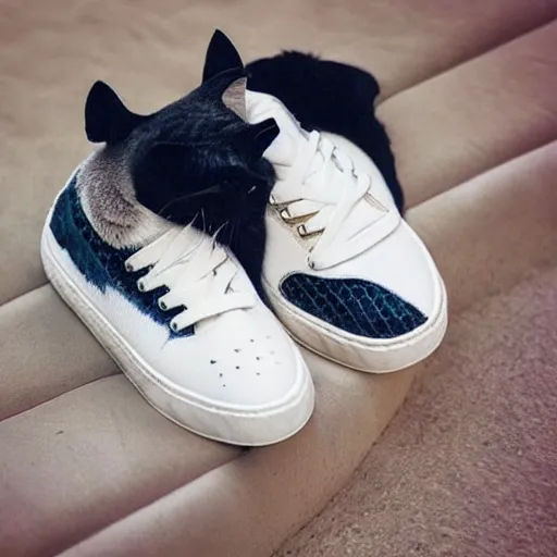 Image similar to photo of a sneaker in the shape of a cute cat