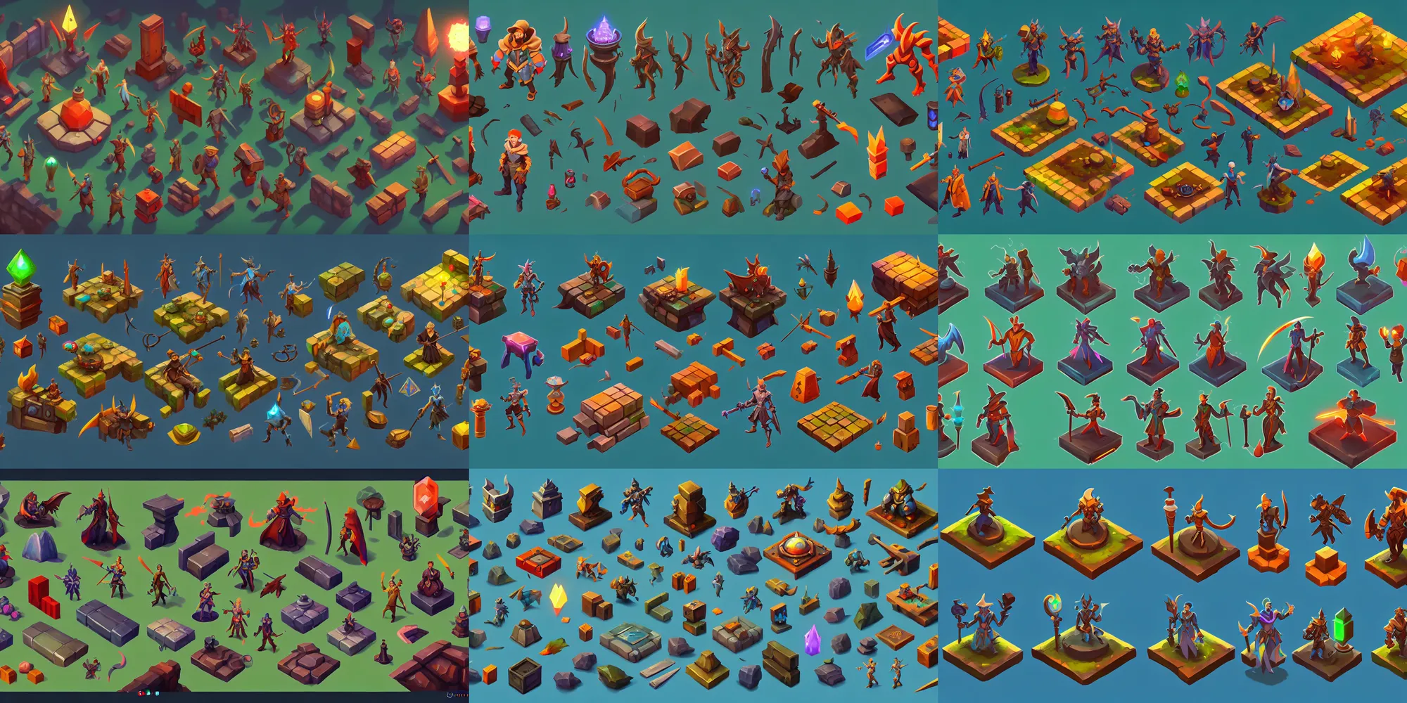 Prompt: isometric game asset of magic npc, in gouache detailed paintings, props, stylized, 2 d sprites asset sheet, kitbash, arcane, prop rocks, overwatch, many color scheme, 8 k, close up,
