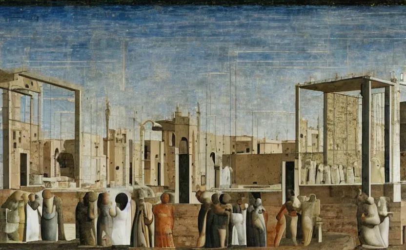 Image similar to a building in the ideal city by piero della francesca