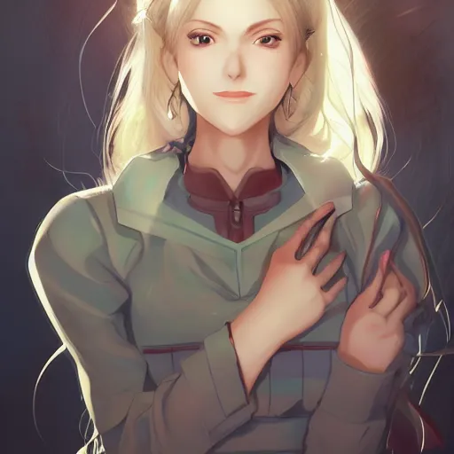 Image similar to portrait of kim wexler, anime fantasy illustration by tomoyuki yamasaki, kyoto studio, madhouse, ufotable, comixwave films, trending on artstation