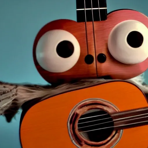 Image similar to lucas the spider plays the guitar,