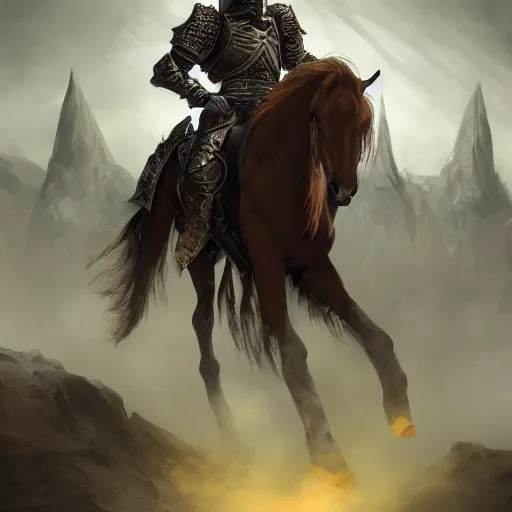 Prompt: Horse, Anthropomorphized, as warlord general on skull throne, magic the gathering artwork, D&D, fantasy, cinematic lighting, centered, symmetrical, highly detailed, digital painting, artstation, concept art, smooth, sharp focus, illustration, volumetric lighting, epic Composition, 8k, art by Akihiko Yoshida and Greg Rutkowski and Craig Mullins, heroic pose, oil painting, cgsociety, Battlefield background, explosions, arrows