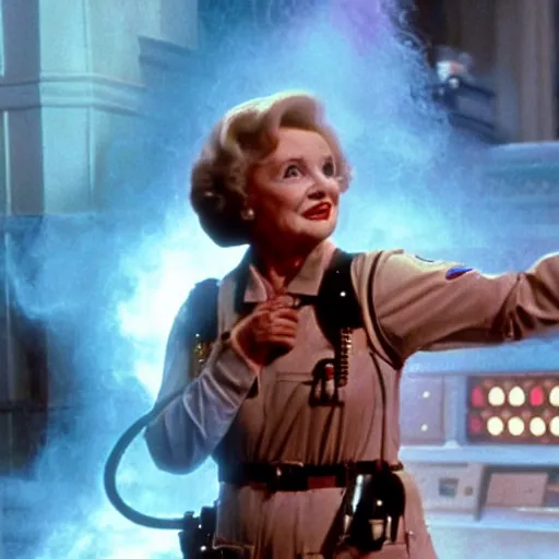 Image similar to stunning awe inspiring betty white as a ghostbuster in the movie ghostbusters, movie still 8 k hdr atmospheric lighting