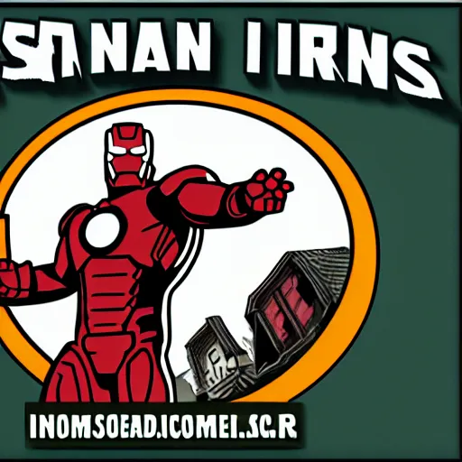 Prompt: iron industries man, company logo