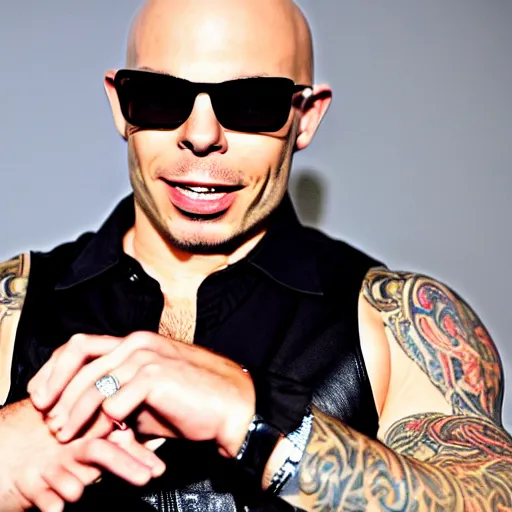 Image similar to pitbull the musician as a real pitbull