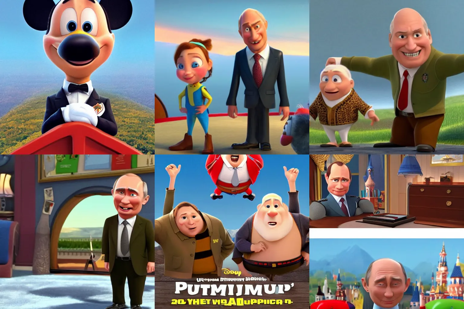 Prompt: Vladimir Putin as seen in Disney Pixar\'s Up (2009)