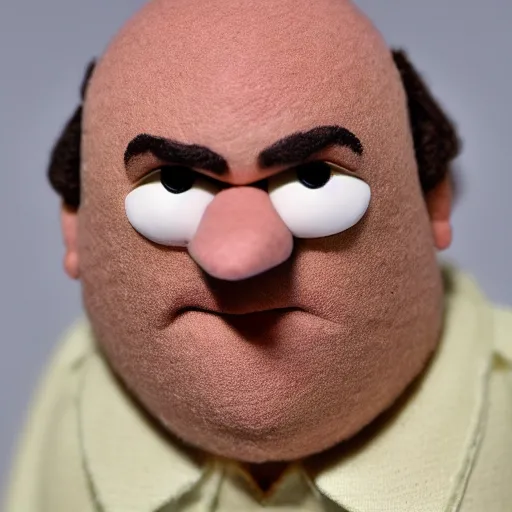 Prompt: tony soprano as a muppet. highly detailed felt. hyper real photo. 4 k.