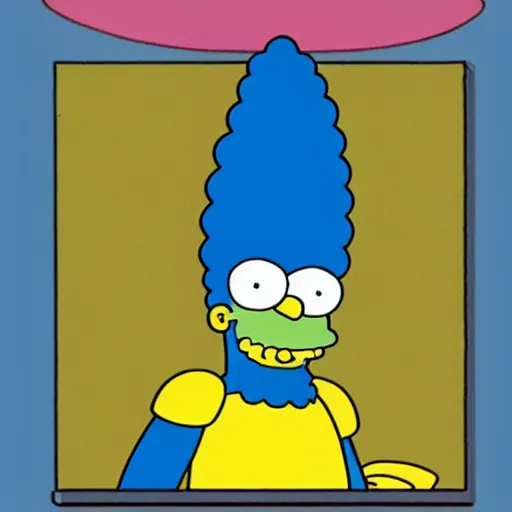 Prompt: marge simpson morped into a hulk