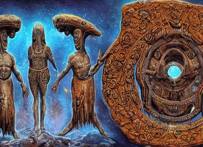 Image similar to ancient occult alien civilization of highly advanced beings