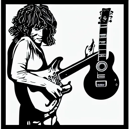 Image similar to syd barret playing guitar and singing, sticker - art, svg vector, adobe - illustrator