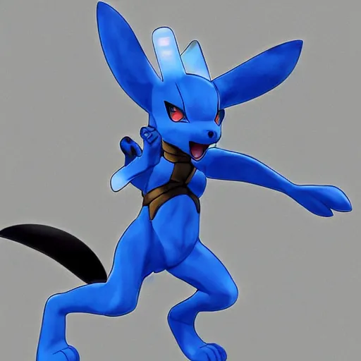 Prompt: Lucario from Pokemon, made by Yoji Shinkawa