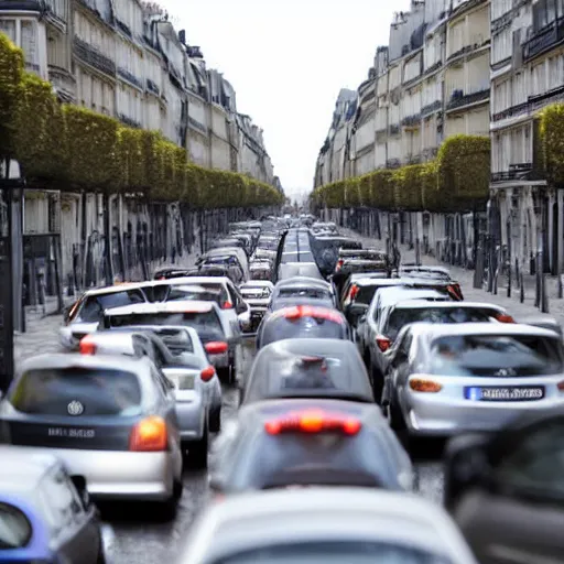 Image similar to une rue de paris vide avec des voitures garees en 2 0 2 0