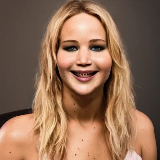 Prompt: tinder profile picture of Jennifer Lawrence, high detail, photography