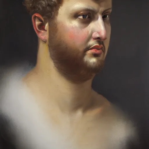 Prompt: roman emperor nero, realistic portrait painting