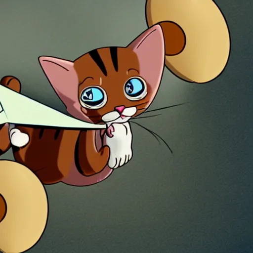 Prompt: cute cat flying in a small propeller plane, award winning digital art, screenshot from family guy