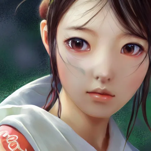 Prompt: ultra-detailed, HD semirealistic anime CG concept art digital painting of european-looking close-up Japanese schoolgirl, by a Chinese artist at ArtStation, by Huang Guangjian, Fenghua Zhong, Ruan Jia, Xin Jin and Wei Chang. Realistic artwork of a Chinese videogame, gentle an harmonic colors.