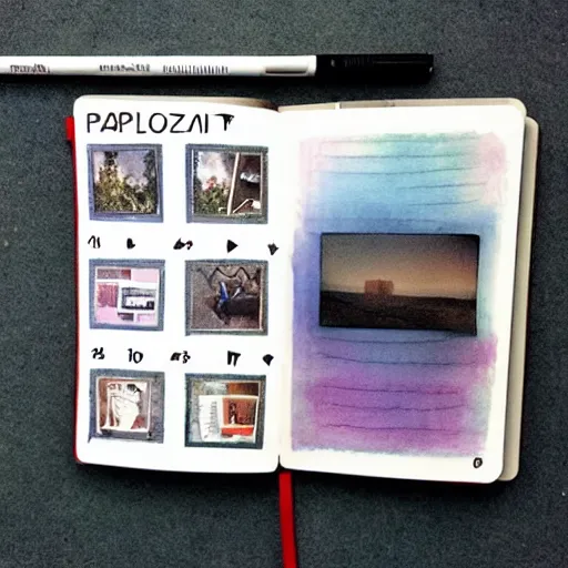 Image similar to polaroid photo of bullet journal