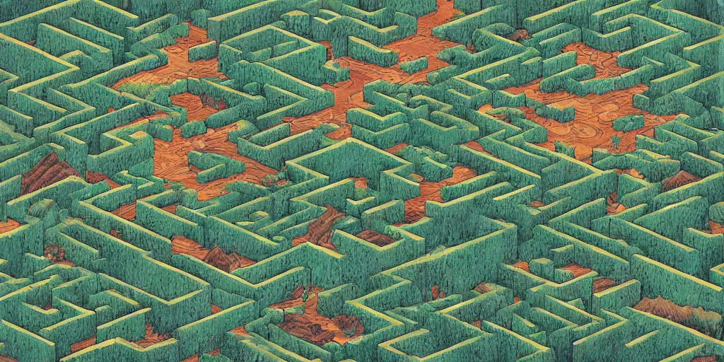 Image similar to the grand landscape of the endless maze, art by kotaro chiba