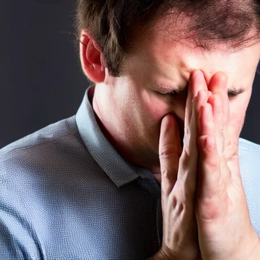 Prompt: a man trying to make loud noises to hide the fact that he is farting