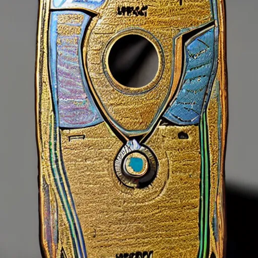 Image similar to Ancient Mesopotamian flipphone, promotional photo