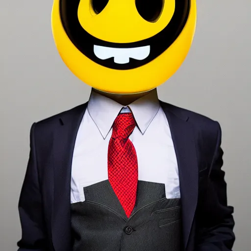 Image similar to portrait of Pac-Man wearing a suit, studio lighting