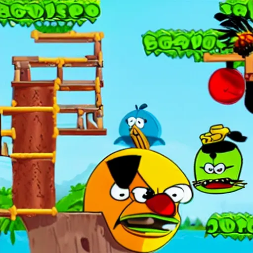 Prompt: Snoop Dogg in Angry Birds