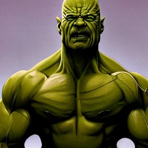 Prompt: a hulk version of walter white hyper realistic realism