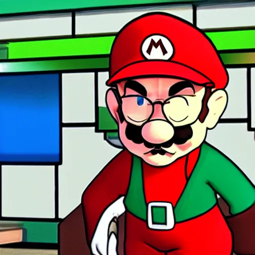 Image similar to walter white as a mario character