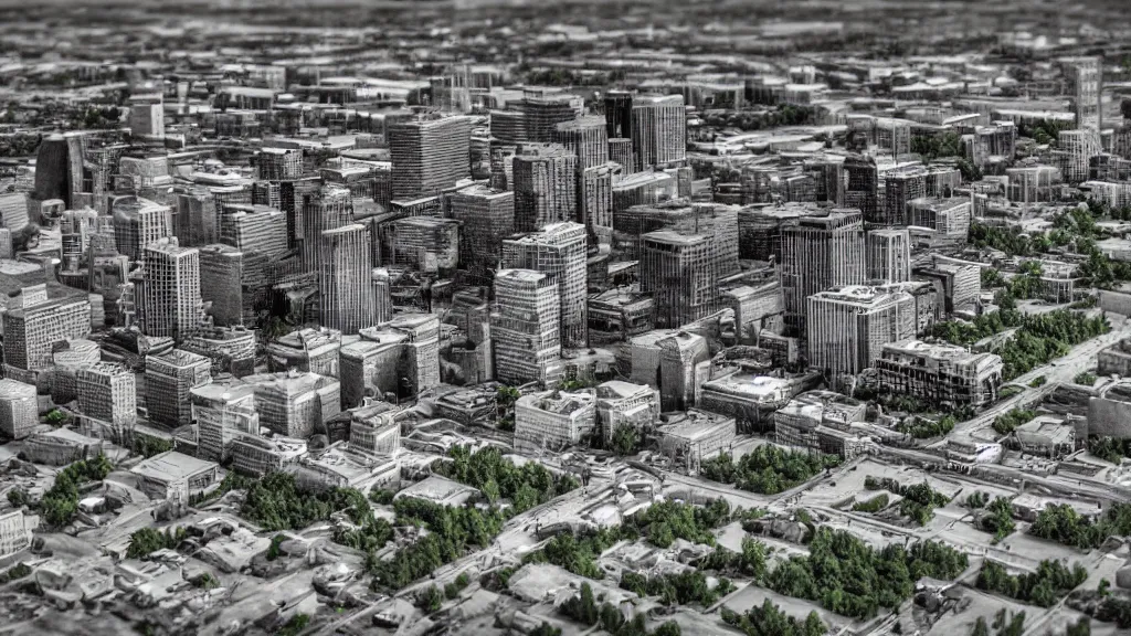 Prompt: tilt shift undeviating winnipeg