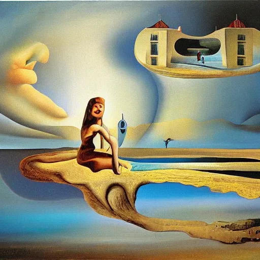 Image similar to a dream of a dream of a dream, oil painting, by dali