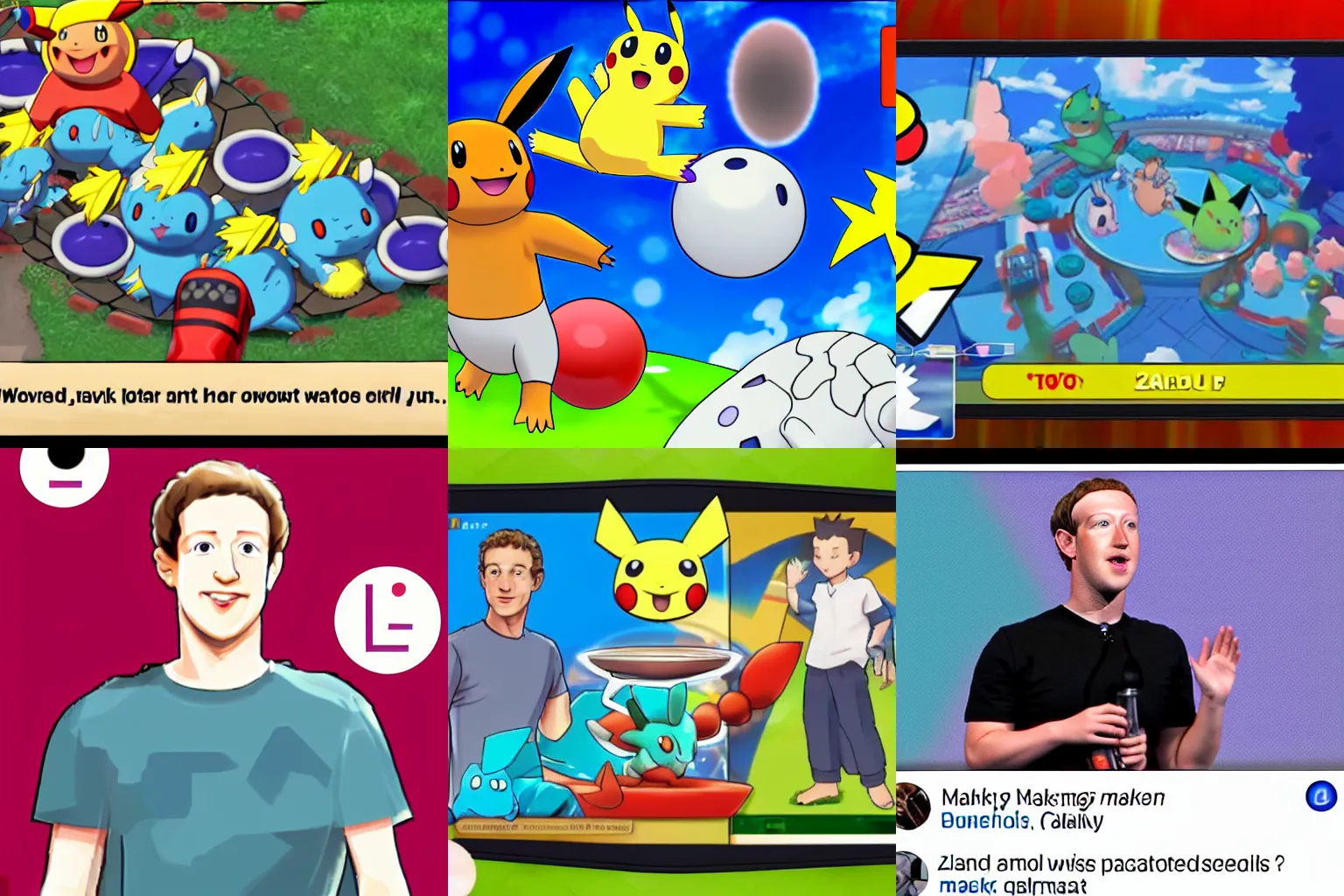 Prompt: Screenshot of Mark Zuckerberg in Pokemon