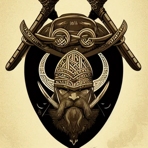 Prompt: Viking warrior illustration, vector art style, medium shot, intricate, elegant, highly detailed, digital art, ffffound, art by JC Leyendecker and sachin teng